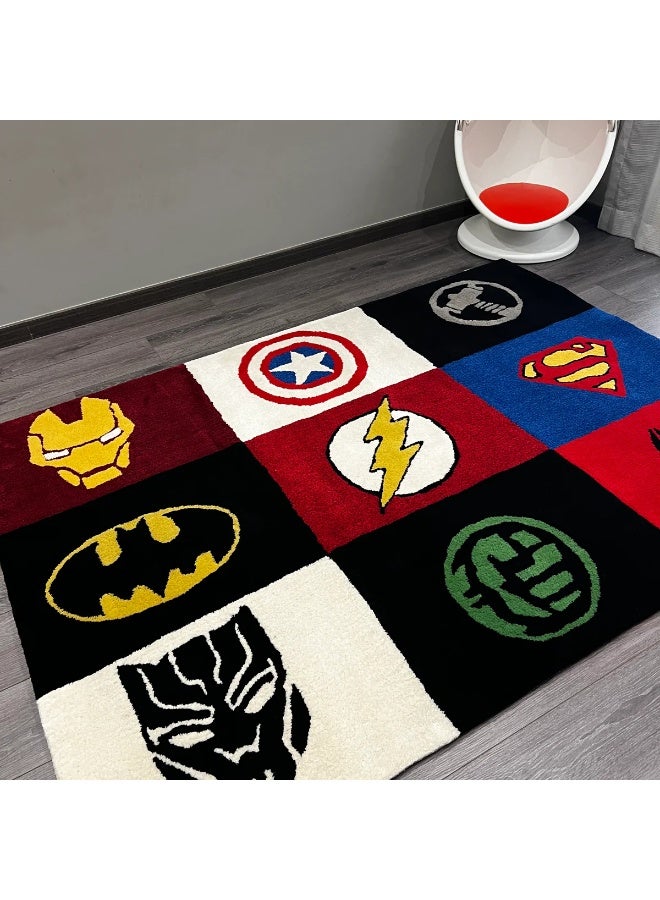 Carpetivity Super Heroes Kids Carpet – a soft, tufted area rug designed for children’s rooms, ideal for bedrooms and playrooms. Dry clean only.  - Image 5
