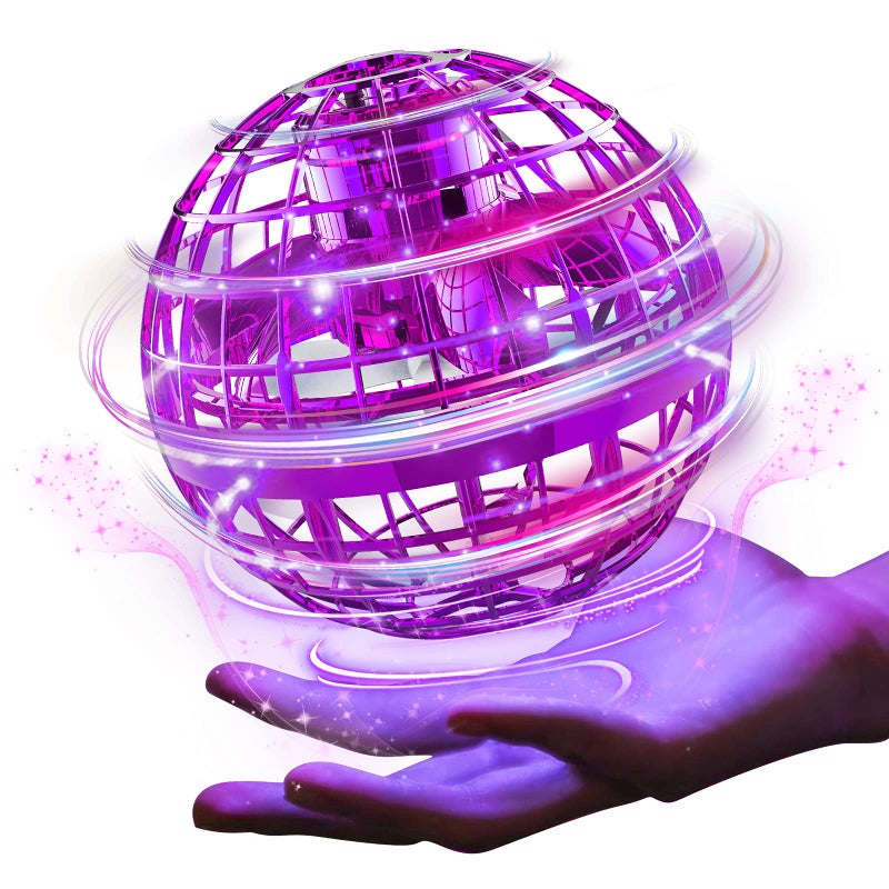 Ciniffo Flying Orb Ball Toy 2025  Light Up Hand Controlled Boomerang Spinner Mini Drone Toy Hover Cosmic Globe Ball Cool Christmas  Birthday Gift for Girls Boys Teens Ages 6 Purple - Image 2