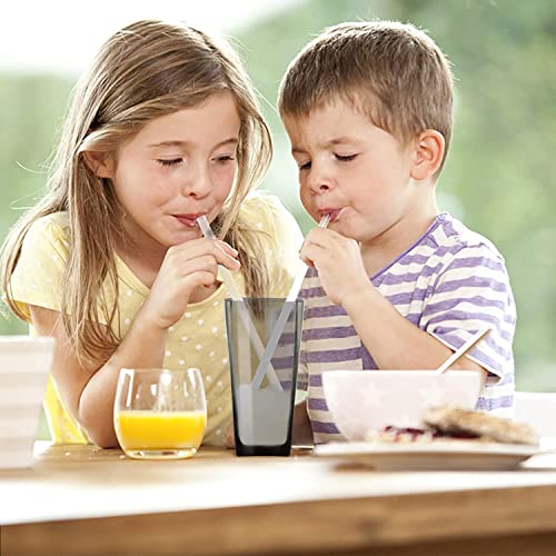 KWER Square Fiber Glass Set - 300ml Plastic Drinking Glasses, Unbreakable Water and Juice Glasses (Set of 6, Transparent) - Image 3
