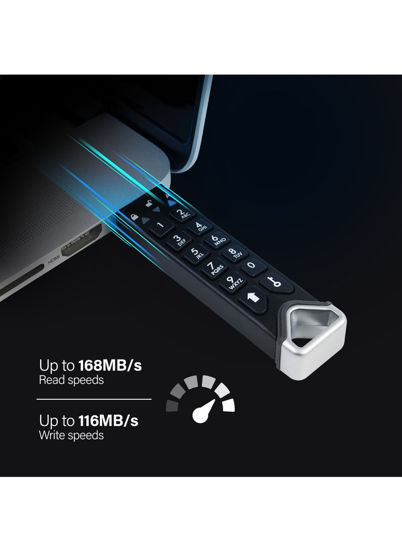 iStorage - iStorage datAshur PRO2 16 GB | Secure Flash Drive | FIPS 140-2 Level 3 Certified | Password protected | Dust/Water-Resistant - Image 1