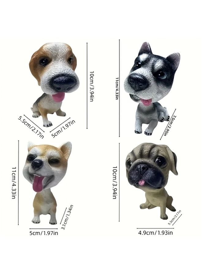 Pug Dog Car Dashboard Ornament Moving Head Shaking Ears Fun Resin Decor Gift - Image 3
