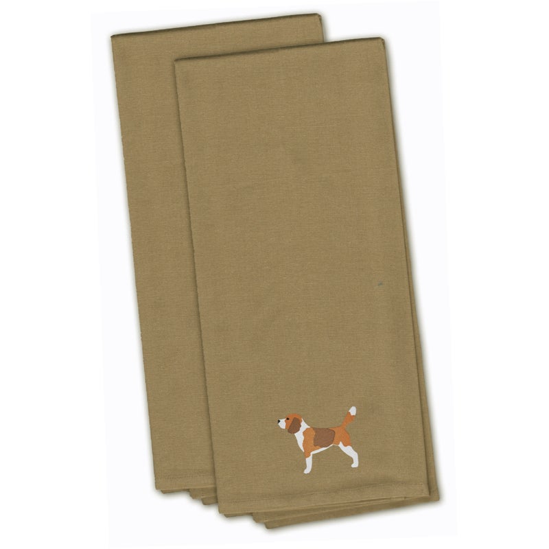 Caroline's Treasures ""Caroline's Treasures BB3410TNTWE Beagle Tan Embroidered Kitchen Towel (Set of 2)  28"""" x 19""""  Multicolor"" 