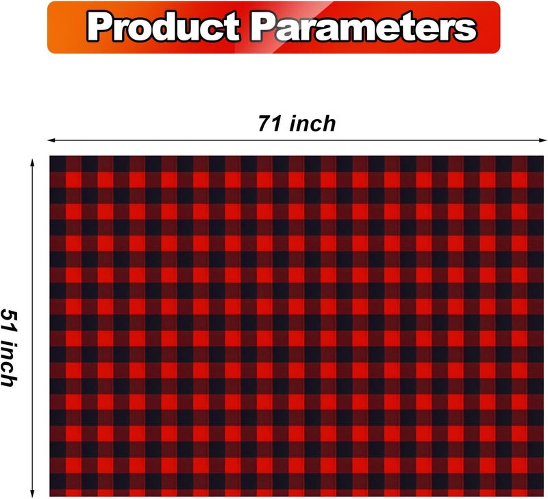 BOAO Christmas Plastic Buffalo Plaid Tablecloth Red and Black Buffalo Checked Tablecloth Picnic Table Cover Holiday Cottage Decorations Table Cover for Camping Party Favors Supplies6 Pieces - Image 2