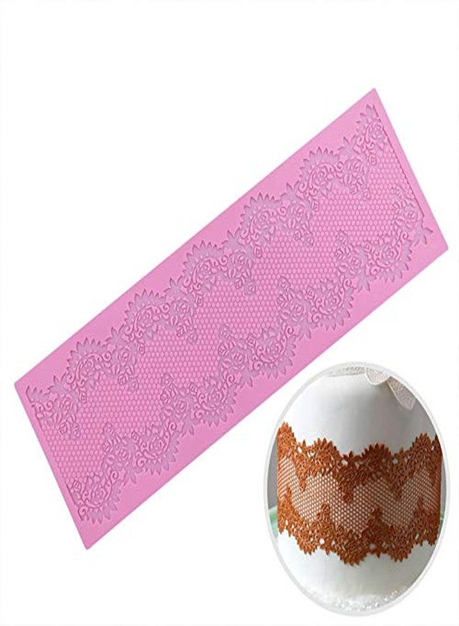 Anyana 12" Sugar Edible Floral French Empire lace Cake Silicone Embossing Mat Texture Fondant Impression lace mat Decorating Mold Gum Paste Cupcake Topper Icing Candy Imprint Baking Moulds Craft - Image 5