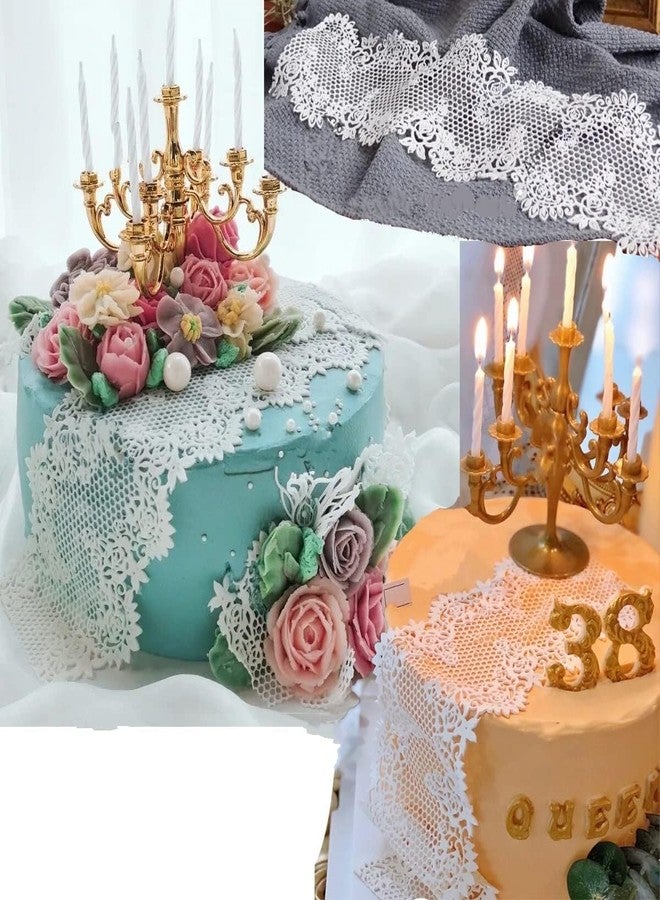 Anyana 12" Sugar Edible Floral French Empire lace Cake Silicone Embossing Mat Texture Fondant Impression lace mat Decorating Mold Gum Paste Cupcake Topper Icing Candy Imprint Baking Moulds Craft - Image 4