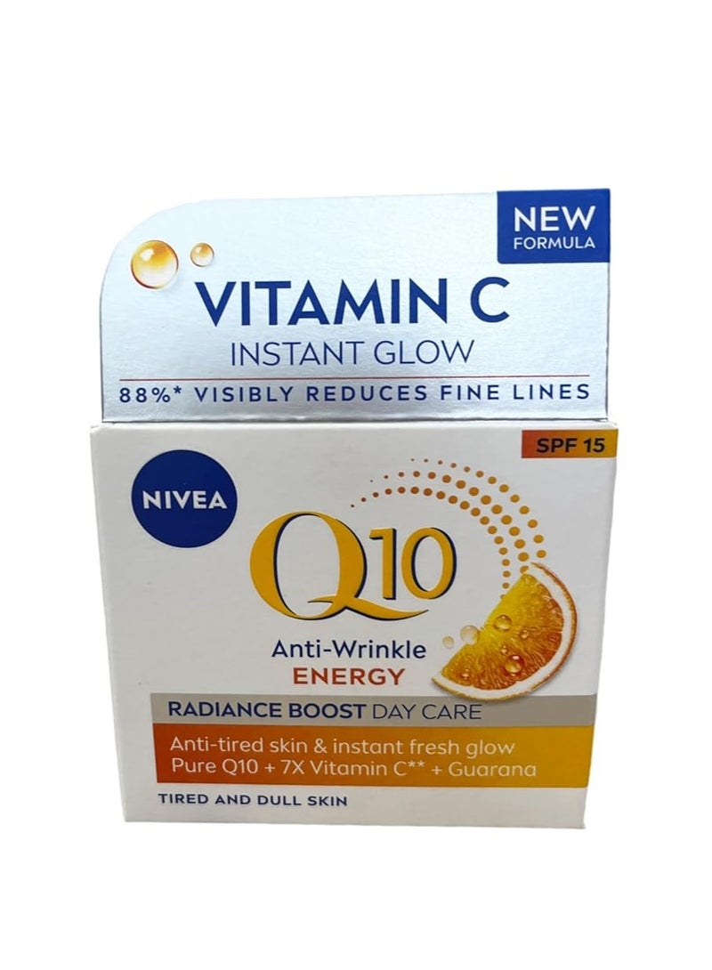 Nivea NIVEA Q10 Energy Healthy Glow Face Day Cream (50 ml), Energising Day Cream, Face Cream for Women, Moisturising Cream, Face Cream with Q10, Vitamin C, and Vitamin E