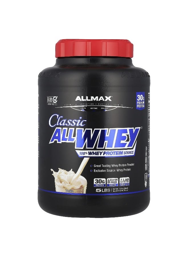 Allmax - ALLMAX, Classic AllWhey®, 100% Whey Protein Source, Vanilla, 5 lbs (2.27 kg) - Image 1