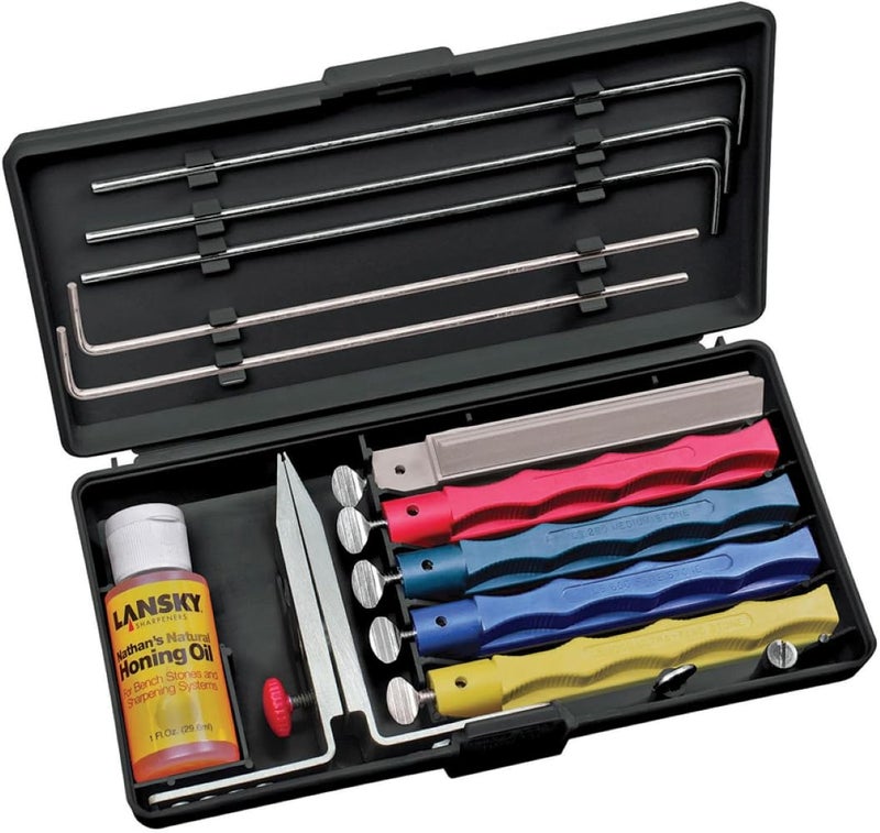 Lansky Professional Sharpening System with Coarse, Medium, Ultra Fine, and Serrated Medium Hones - Image 1