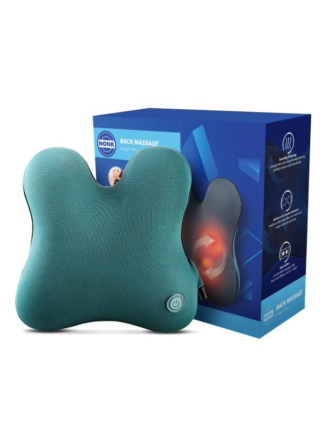 نونك جهاز تدليك الظهر اللاسلكي مع الحرارة، وسادة تدليك للظهر والرقبة محمولة ولاسلكية، وسادة تدليك للعمود الفقري العنقي والرقبة والخصر والكتف وأسفل الظهر والجسم لتخفيف آلام العضلات والأنسجة العميقة والكراسي والسيارات وسادة تدليك الجسم متعددة الوظائف - Image 2