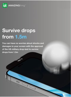 AMAZINGthing Supreme Privacy Screen Protector for iPhone 14 Pro Max Tempered Glass with Easy Install Tray - 28 Degree Full Cover  - Image 3