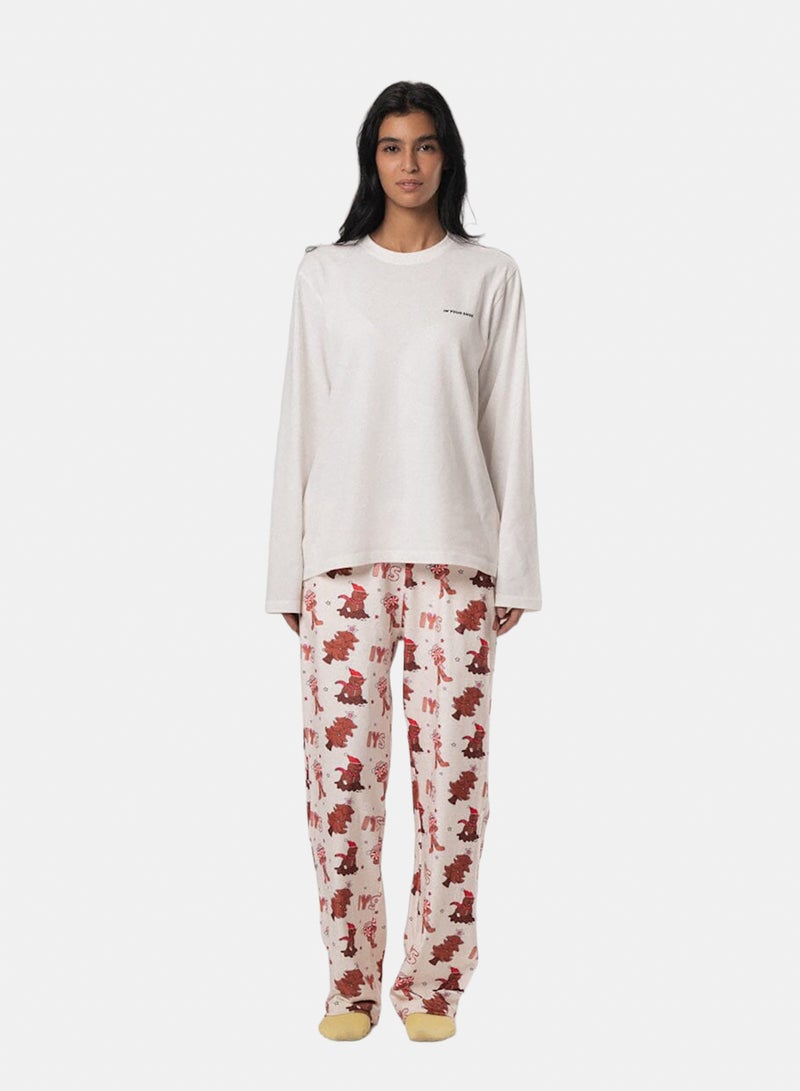In Your Shoe Gingerbread Fluffy Pyjama Pants - Image 4
