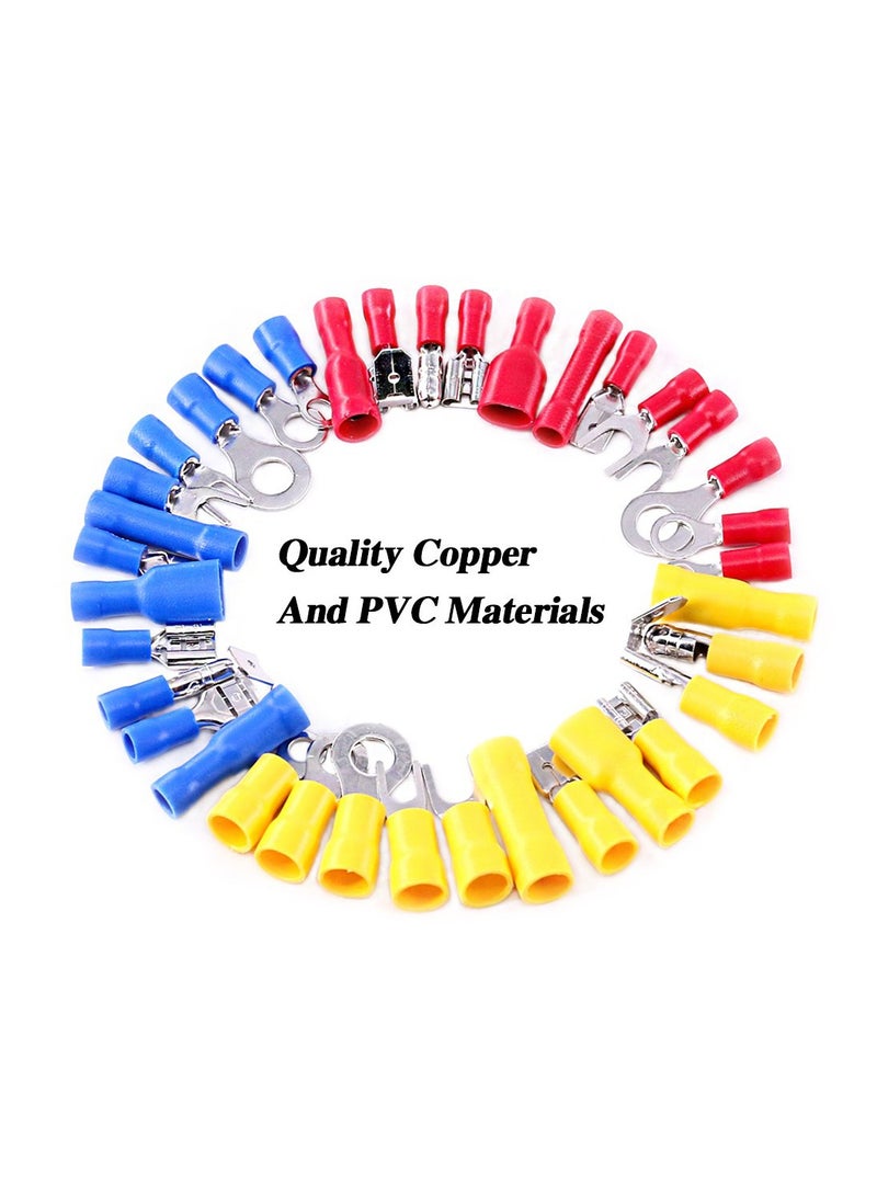 MVAQKLM  540pcs 22-16/16-14/12-10 Gauge Mixed Quick Disconnect Electrical Insulated Butt Bullet Spade Fork Ring Solderless Crimp Terminals Connectors Assortment Kit - Image 3