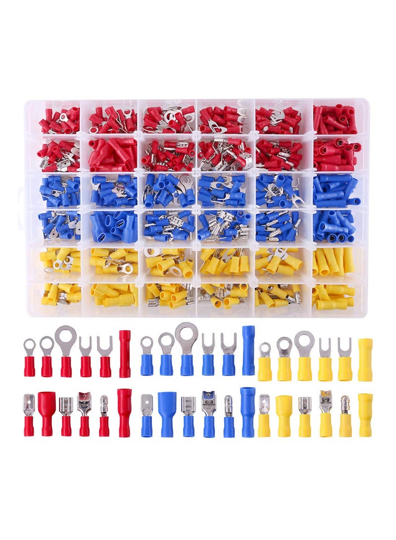 MVAQKLM  540pcs 22-16/16-14/12-10 Gauge Mixed Quick Disconnect Electrical Insulated Butt Bullet Spade Fork Ring Solderless Crimp Terminals Connectors Assortment Kit - Image 1