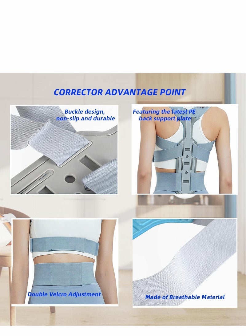 Excefore مصحح الظهر مصحح الوضعية سحب قوي وقابل للتعديل بالكامل دعامة الظهر العلوي لتخفيف آلام الظهر العلوي والسفلي - دعم الذاكرة العضلية مصحح (M) - Image 4