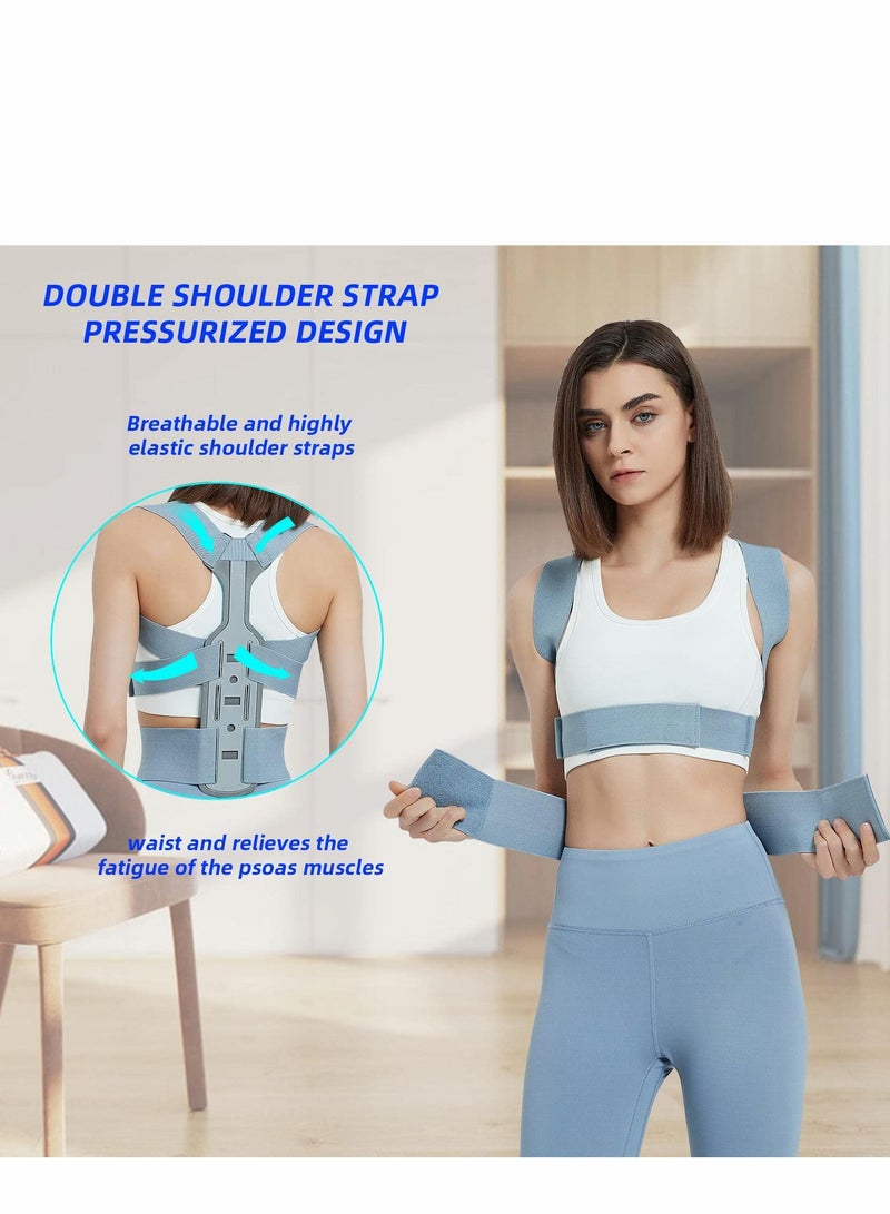 Excefore مصحح الظهر مصحح الوضعية سحب قوي وقابل للتعديل بالكامل دعامة الظهر العلوي لتخفيف آلام الظهر العلوي والسفلي - دعم الذاكرة العضلية مصحح (M) - Image 5