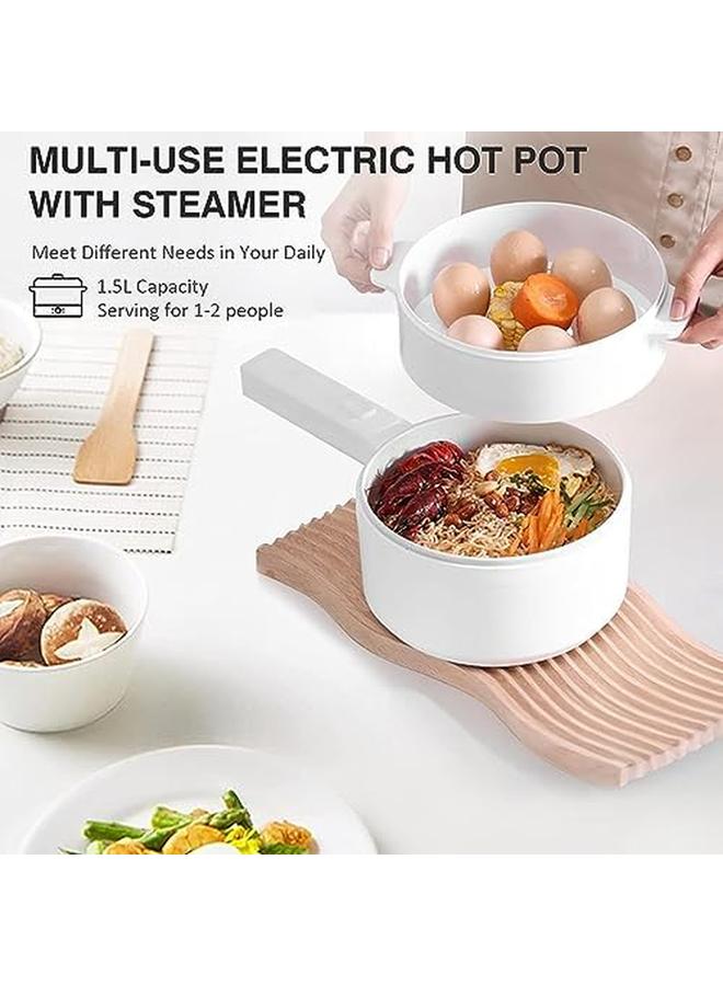 2L Electric Hot Pot With Steamer And Temperature Control Non Stick Electric Cooker Shabu Shabu Electric Skillet Frying Pan Electric Saucepan For Noodles Egg Steak Sauté Steam Oatmeal And Soup - Image 4