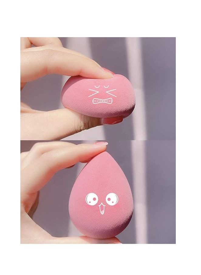 ORiTi مجموعة إسفنجات المكياج ORiTi مكونة من 4 قطع إسفنجة دمج متعددة الألوان لكريم الأساس السائل والكريمي والبودرة للاستخدام الجاف والرطب إسفنجة مكياج بيضاوية (أصفر) - Image 4