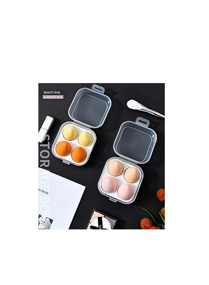 ORiTi مجموعة إسفنجات المكياج ORiTi مكونة من 4 قطع إسفنجة دمج متعددة الألوان لكريم الأساس السائل والكريمي والبودرة للاستخدام الجاف والرطب إسفنجة مكياج بيضاوية (أصفر) - Image 5