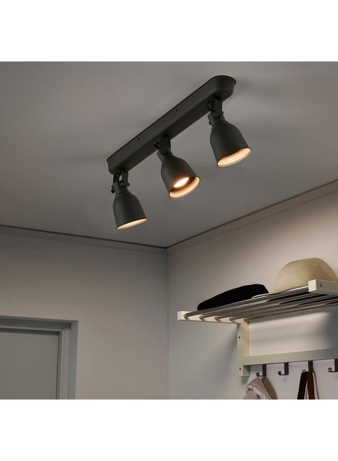 زبون مسار السقف، 3 مصابيح، رمادي غامق - Image 4