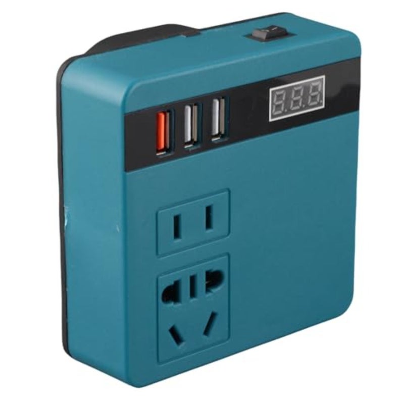 jixie200W DC18V-21V, Outdoor Generator Battery Converter with 2 USB and LED and AC Battery Powered Outlet, DC to AC Converter for Charging Electronics - Image 2