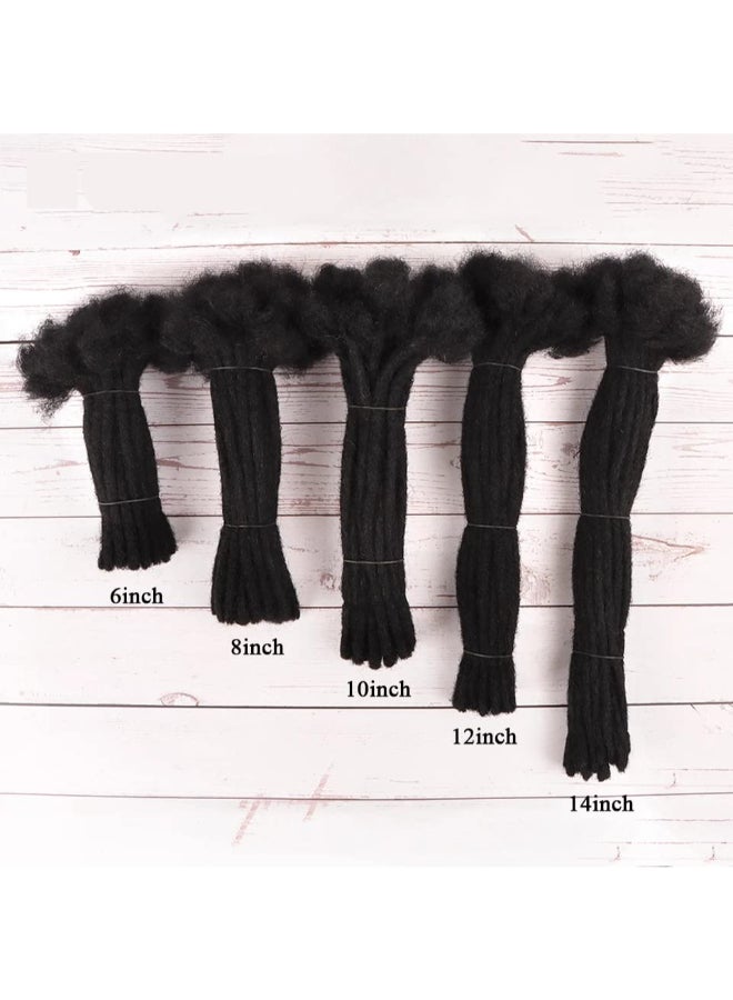 MIUULAAR Dreadlock Extensions Human Hair 12 Inch 06cm Width 30 Strands Locs Extensions Real Human Hair Natural Black for Women Men Kids Full Handmade Permanent Locs Can Be Dyed and Bleached - Image 3