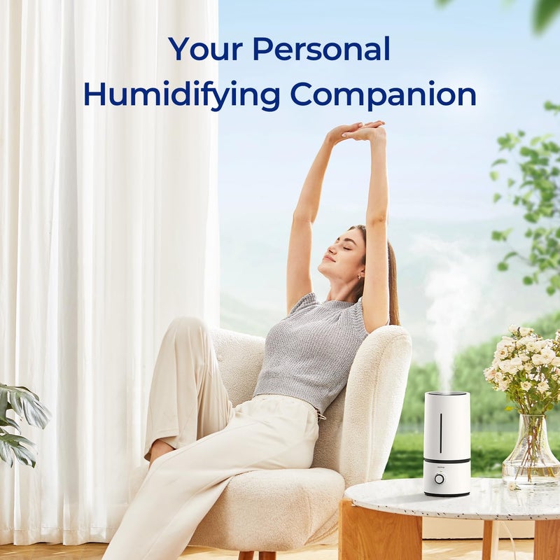 raydrop Cool Mist Humidifiers for Home Babies, 1.70 L Quiet and Small Ultrasonic Humidifier for Bedroom Nightstand, Space Saving, Auto Shut Off - (0.45 Gallon, US 110 V) - Image 1