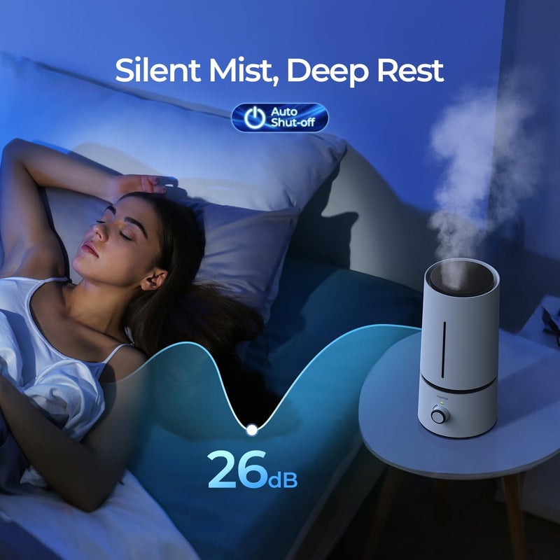 raydrop Cool Mist Humidifiers for Home Babies, 1.70 L Quiet and Small Ultrasonic Humidifier for Bedroom Nightstand, Space Saving, Auto Shut Off - (0.45 Gallon, US 110 V) - Image 5