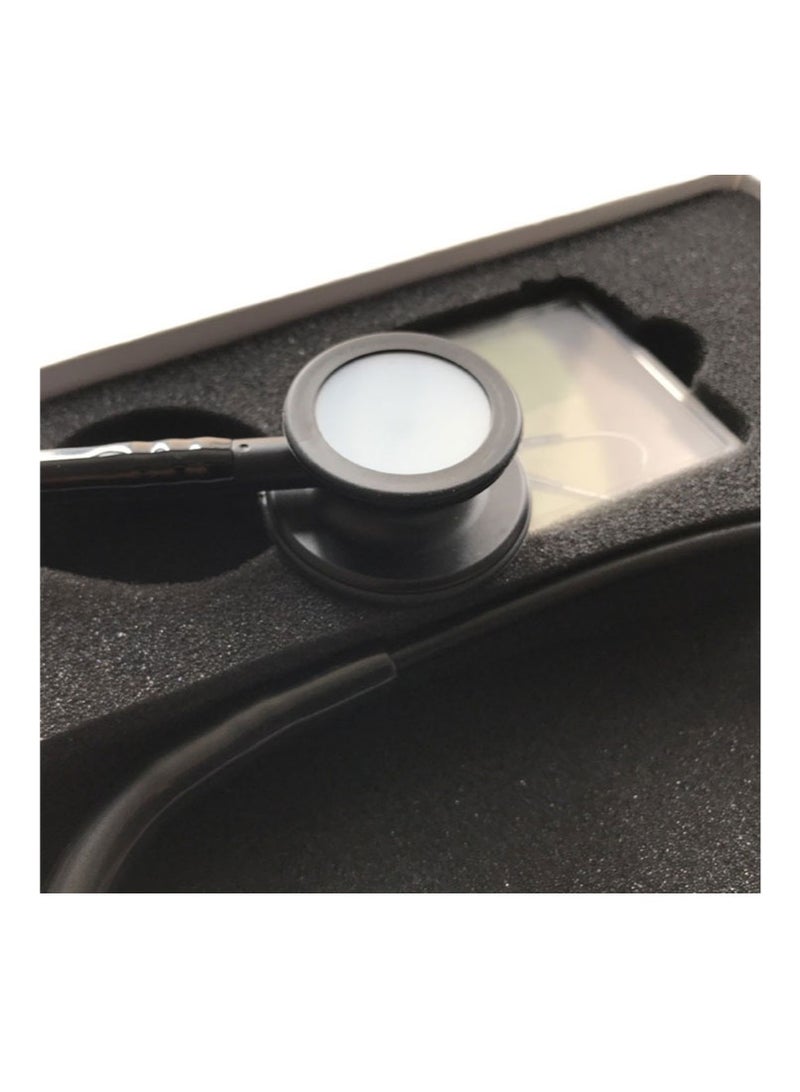 سماعة طبية محمولة للمراقبة، سماعة طبية من الفولاذ المقاوم للصدأ، سماعة طبية بخطاف للأذن، ناقل صوت شفاف، أنبوب أسود - Image 2