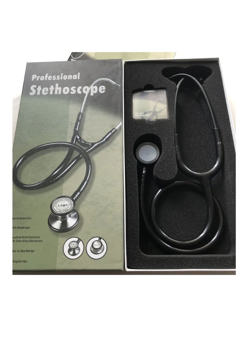 سماعة طبية محمولة للمراقبة، سماعة طبية من الفولاذ المقاوم للصدأ، سماعة طبية بخطاف للأذن، ناقل صوت شفاف، أنبوب أسود - Image 4