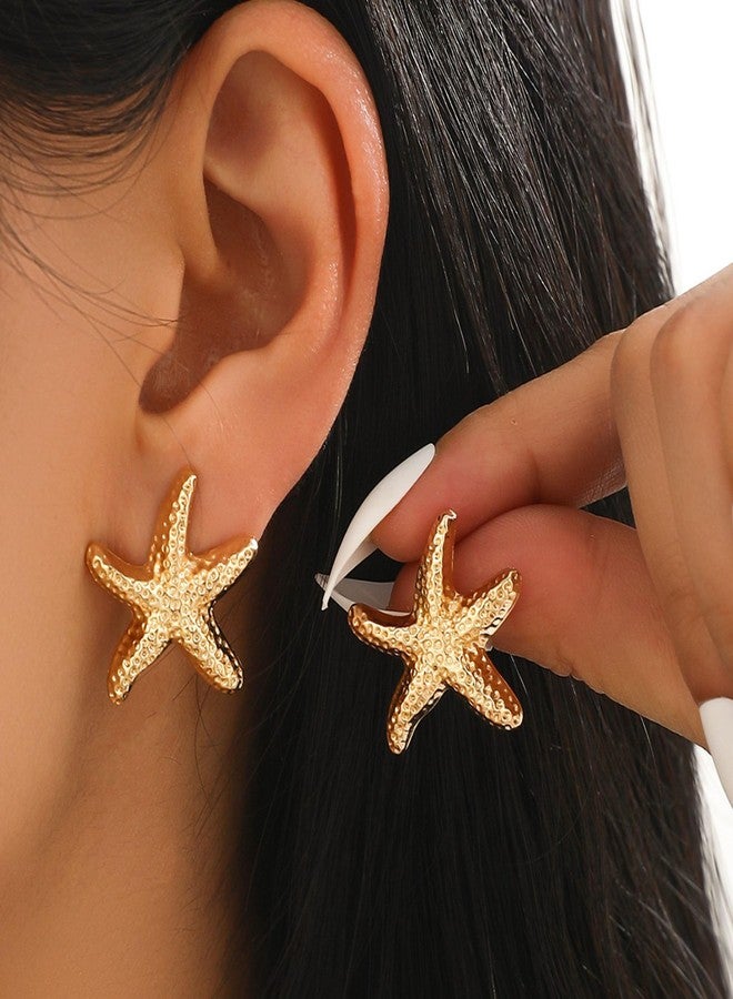 Dcfywl731 Starfish Earrings for Women Beach Accessories Jewelry Seashell Stud Earrings Tropical Vacation Outfits for Women - Image 2