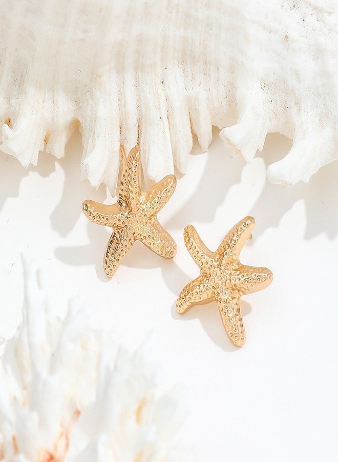 Dcfywl731 Starfish Earrings for Women Beach Accessories Jewelry Seashell Stud Earrings Tropical Vacation Outfits for Women - Image 4