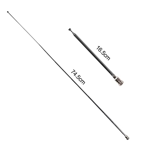 AEDIKO FM Telescopic Antenna 75 Ohm Indoor FM Radio Antenna F Type Male Plug Connector with 5pcs Converter for TV AM FM Radio Stereo Receiver - Image 2