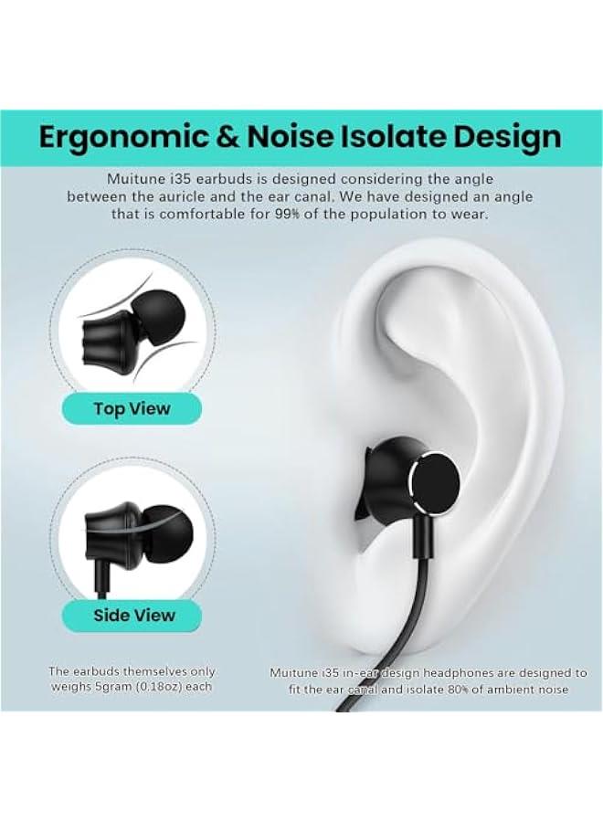 Neckband Bluetooth Headphones, 1000H Long Playtime Wireless Stereo Neckband Earbuds with Microphone, Waterproof Around The Neck Headphones In Ear Headset for Sports/Workout/Office (Black) - Image 3