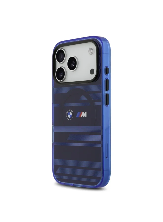 BMW iPhone 17 Pro Max MagSafe Case Transparent IML Cover With Metal Buttons & Line Designs
