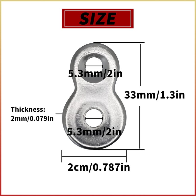 SUUJI 48 Pcs Figure 8 Fastener Steel Table Top Fasteners - Heavy Duty Hardware Desk Top Fastener 12 Gauge Steel Table Top Connector Desk Top Fasteners Clip Silver - Image 2