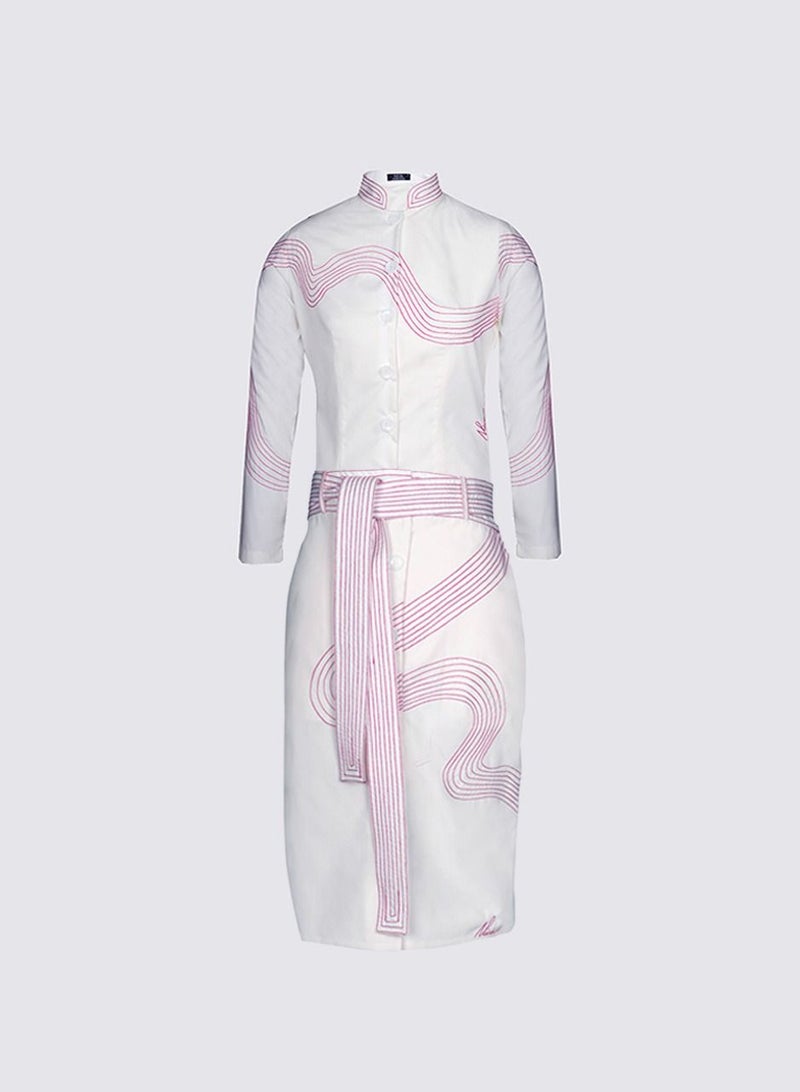NIVA FASHION HOUSE Asymetric Stitch Pattern Top & Skirt Set  - Image 1