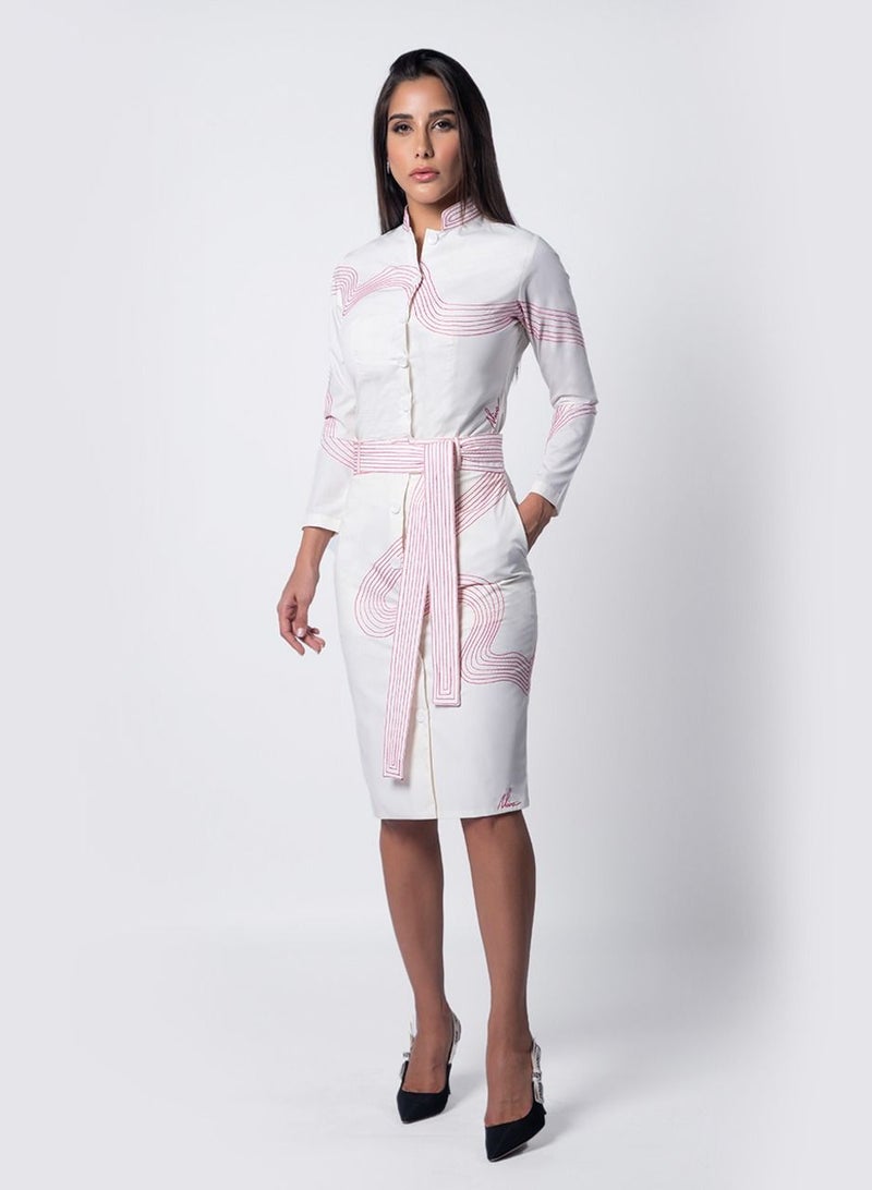 NIVA FASHION HOUSE Asymetric Stitch Pattern Top & Skirt Set  - Image 2