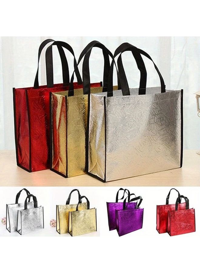 Red Foldable Laser Shopping Bag Reusable Handbag 40x32cm Gift Party Bag - Image 1