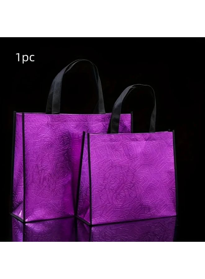 Red Foldable Laser Shopping Bag Reusable Handbag 40x32cm Gift Party Bag - Image 5