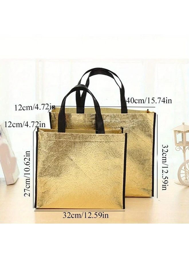 Red Foldable Laser Shopping Bag Reusable Handbag 40x32cm Gift Party Bag - Image 3