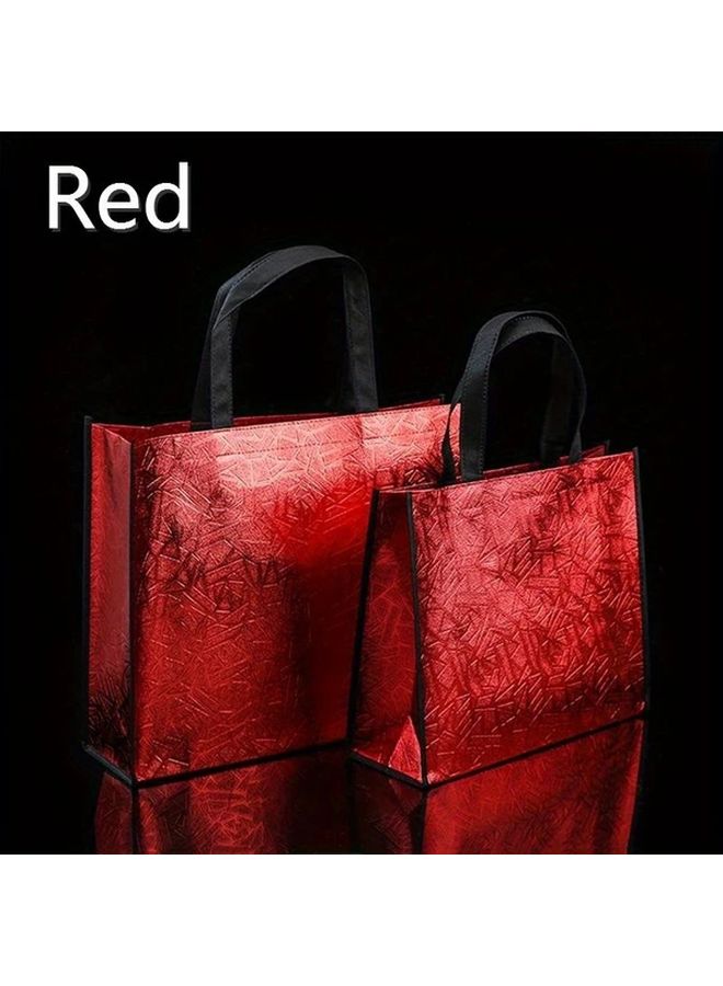 Red Foldable Laser Shopping Bag Reusable Handbag 40x32cm Gift Party Bag - Image 2