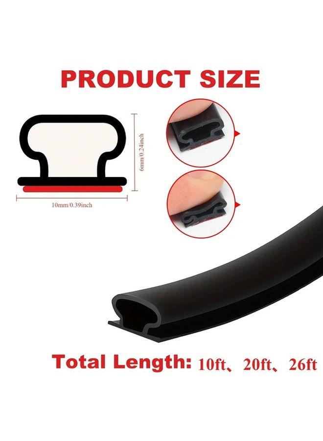 White 20ft Self Adhesive Weatherproof Soundproof Door Seal Strip Easy Installation - Image 2