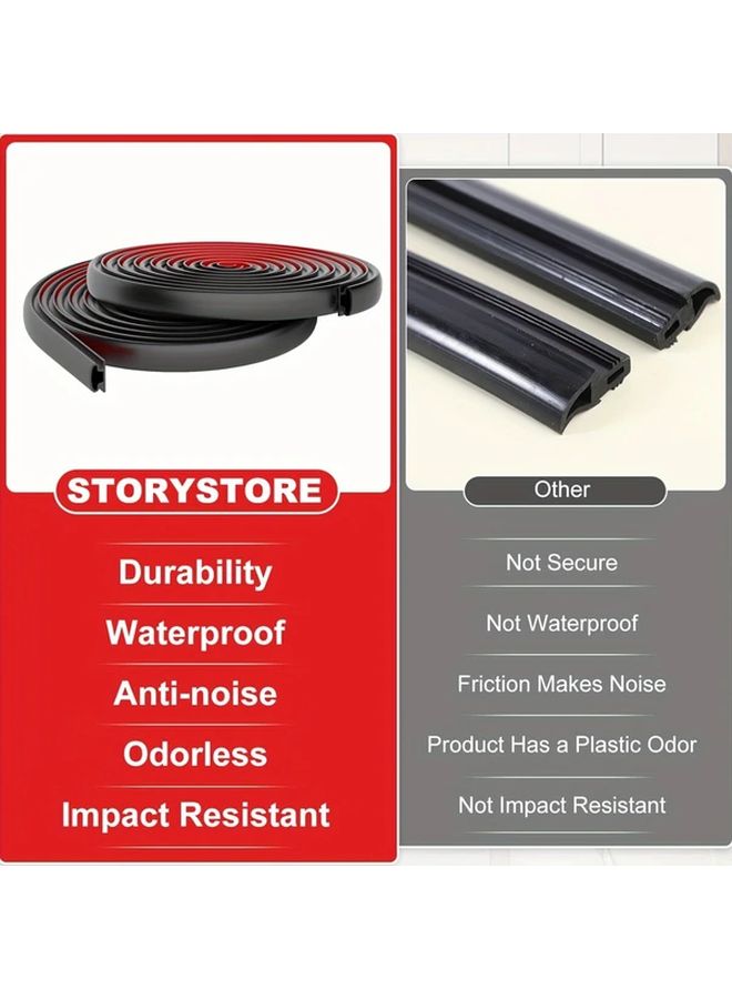 White 20ft Self Adhesive Weatherproof Soundproof Door Seal Strip Easy Installation - Image 5