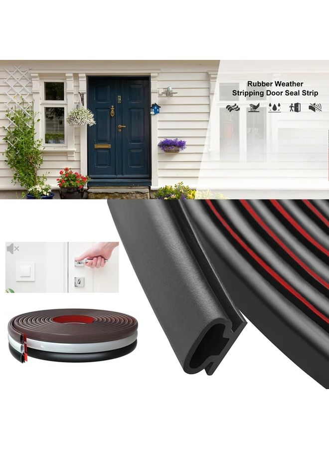 White 20ft Self Adhesive Weatherproof Soundproof Door Seal Strip Easy Installation - Image 1
