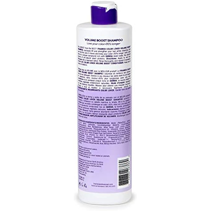 framesi COLOR LOVER VOLUME BOOST SHAMPOO, 16.9 FL OZ, SULFATE FREE SHAMPOO WITH COCONUT OIL AND QUINOA, COLOR TREATED HAIR - Image 3