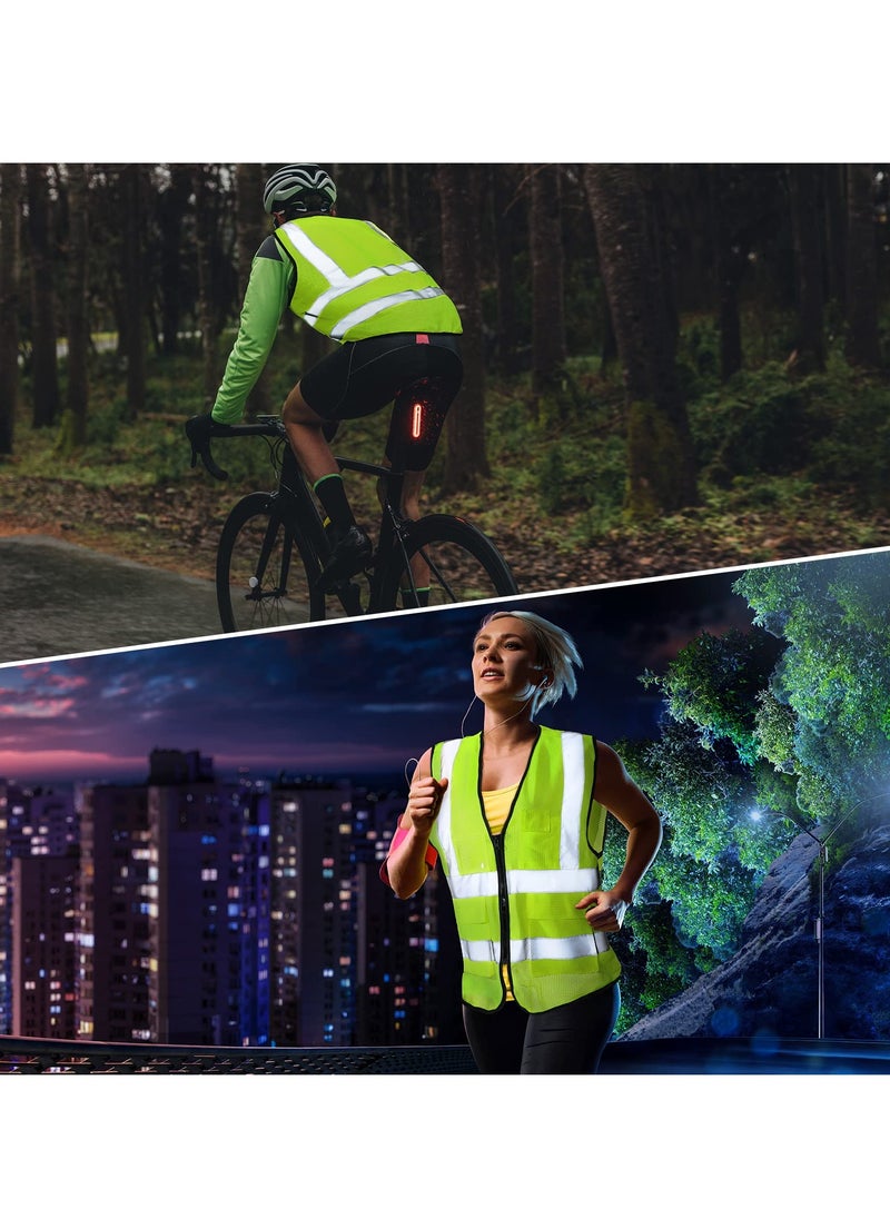 SYOSI - High Visibility Safety Vests,10 Pack with Pockets and Zipper Reflective Mesh Construction Vest for Men Women, Breathable Neon Working Vest for Traffic Work Outdoor Running Cycling Walking at Night - Image 1