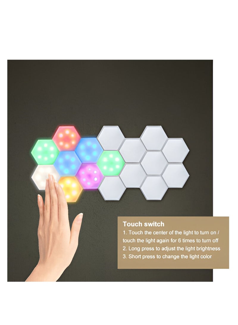 Touch Activated Multi Color LED Lights | Modular, Touch-Sensitive and Remote-Controlled RGB Colorful Wall-Mounted Panels Puck Light for Bedroom Living Room Hallway Party Night Light (6 Pack)