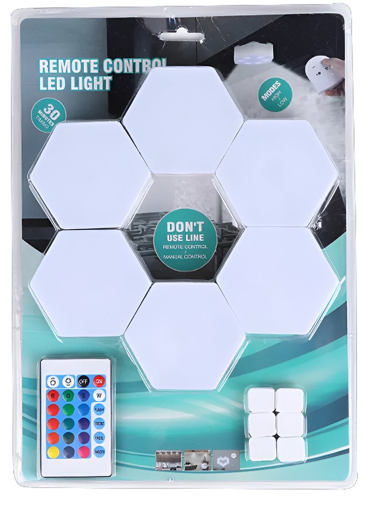 Touch Activated Multi Color LED Lights | Modular, Touch-Sensitive and Remote-Controlled RGB Colorful Wall-Mounted Panels Puck Light for Bedroom Living Room Hallway Party Night Light (6 Pack)