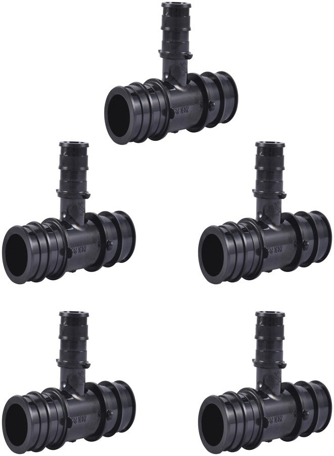 SharkBite 3/4 Inch x 3/4 Inch x 1/2 Inch Poly Expansion Reducing Tee for PEX-A Pipe, Pack of 5, Plastic Plumbing Fittings, Reducing Tee for PEX-A Tubing, UA412A5 - Image 1