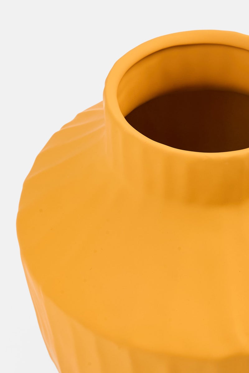 Muy Mucho Sculpted Ceramic Vase Decor, Mustard - Image 3